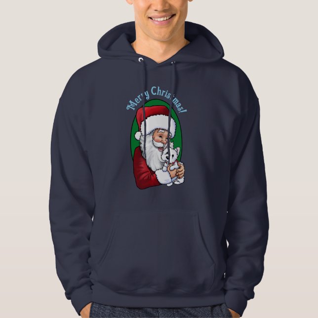 Veste À Capuche Santa avec Westie  (Devant)