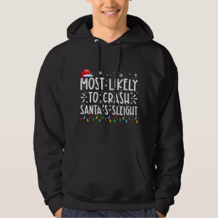 Veste À Capuche Santas Sleigh Xmas Famille Chr