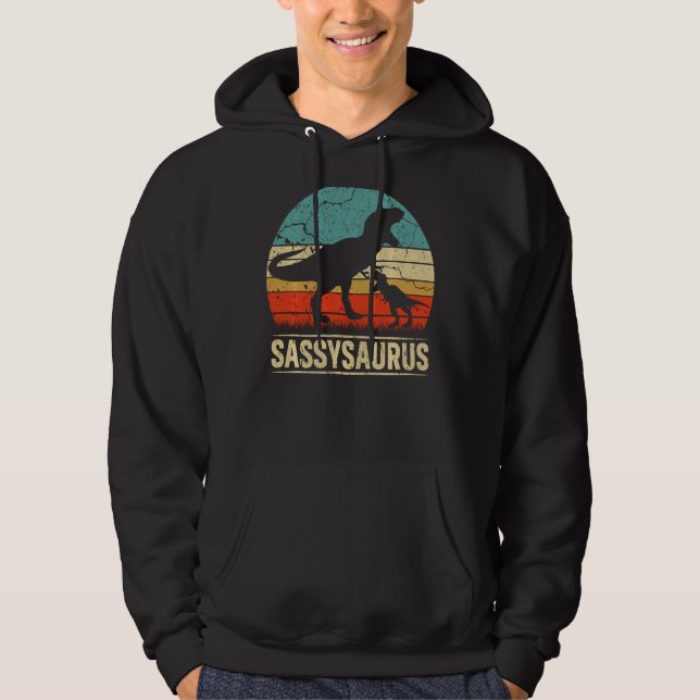 Veste À Capuche Sassysaurus Rex Dinosaur Sassy Saurus Family Match (Devant)
