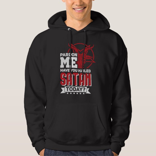 Veste À Capuche Satanisme Goth Salut Satan Pardon (Devant)