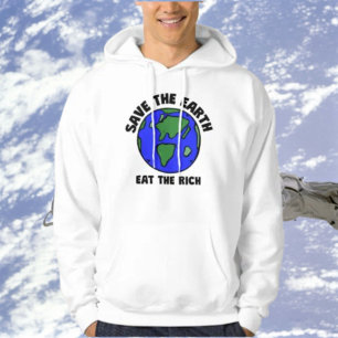 Veste À Capuche Sauvez La Terre Mangez Les Riches   Bold Slogan Sw