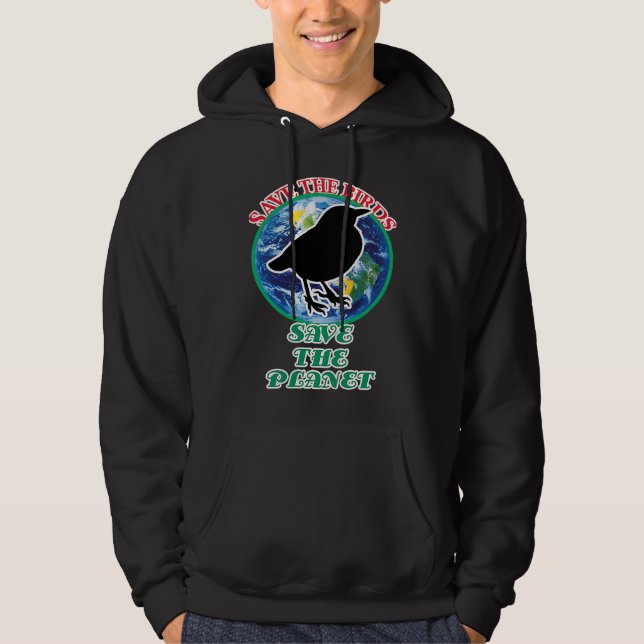 Veste À Capuche Sauvez Les Oiseaux Sauvez La Planète (Devant)