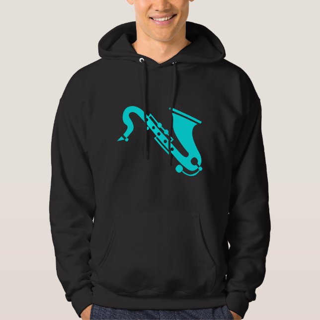 Veste À Capuche Saxophone - Cyan (Devant)
