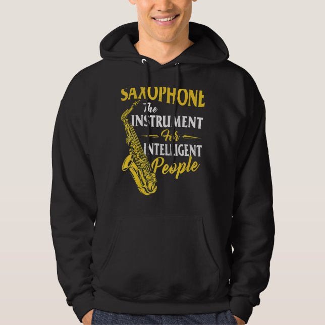Veste À Capuche Saxophone L'Instrument Pour Les Personnes Intellig (Devant)