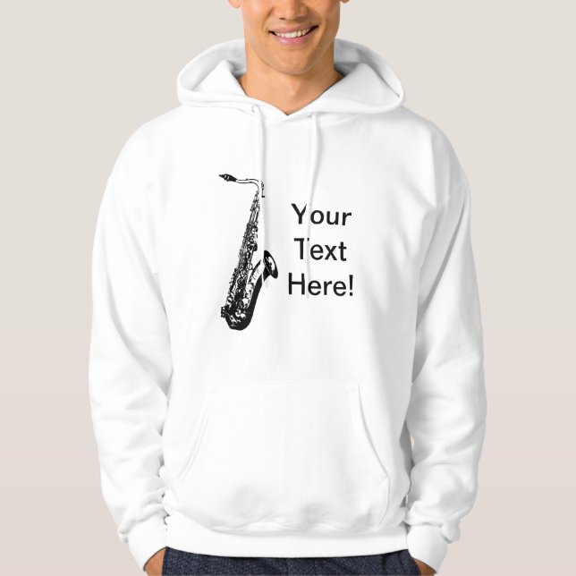Veste À Capuche Saxophone personnalisé (Devant)