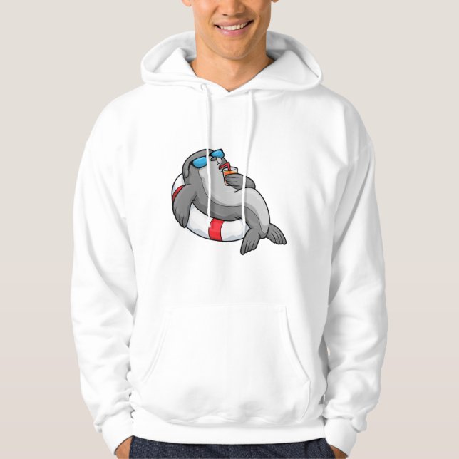 Veste À Capuche Sceau avec anneau de natation et boisson (Devant)