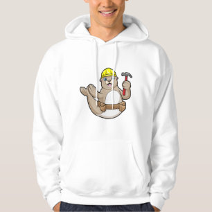 Veste À Capuche Sceller comme charpentier avec marteau et Casquett