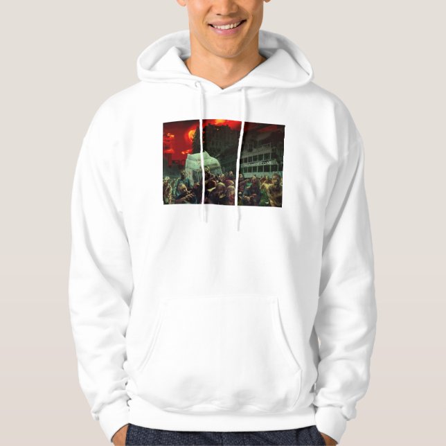 Veste À Capuche Scène d'Halloween apocalyptique de SlipperyJoe gra (Devant)