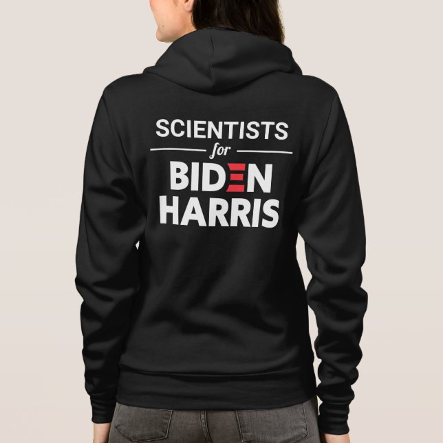 Veste À Capuche Scientifiques pour Biden Harris Texte personnalisé (Dos)