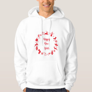 Veste À Capuche Script branché Happy New Year Hoody - sweatshirt