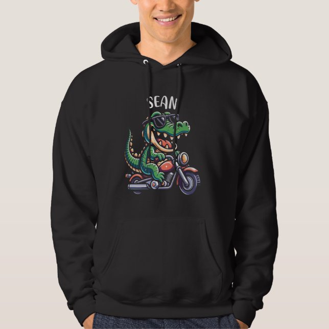 Veste À Capuche Sean Funny Alligator Motorcycle Conception pour ga (Devant)