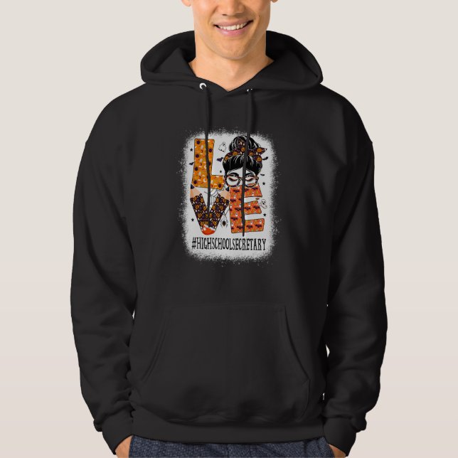 Veste À Capuche Secrétaire de lycée Amour Chignon Méssy Citrouille (Devant)