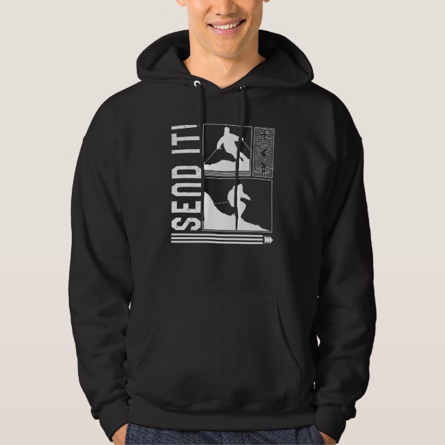 Veste À Capuche Send Skiing Skier Winter Snowboard Snowboarder (Devant)