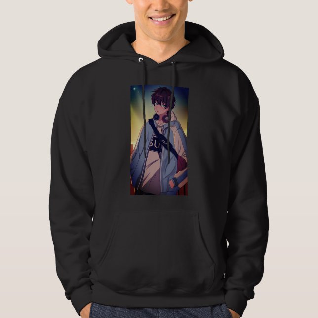 Veste À Capuche SenpaiXEL Garçon au coucher de soleil urbain (Devant)