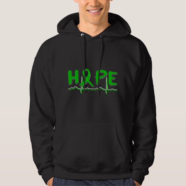 Veste À Capuche Sensibilisation à la maladie du ruban vert Hope  (Devant)