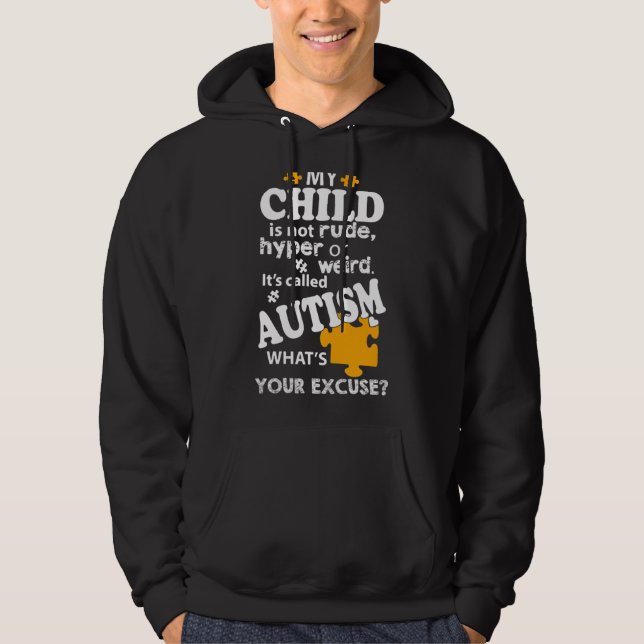 Veste À Capuche Sensibilisation sur l'autisme de support (Devant)