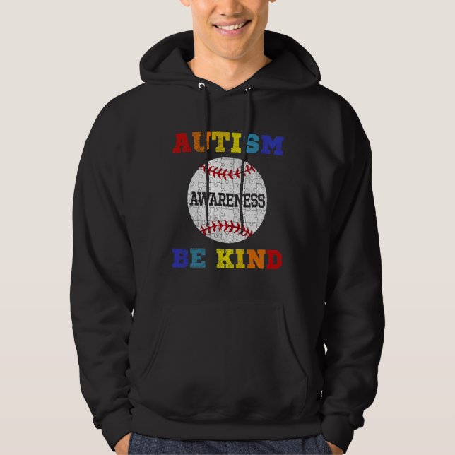 Veste À Capuche Sensibilisation sur l'autisme de support de baseba (Devant)