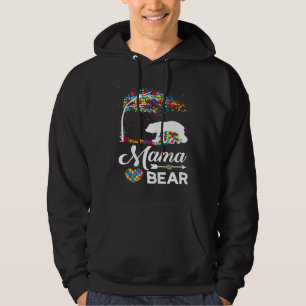 Veste À Capuche Sensibilisation sur l'autisme Mama Soutien Ours Au