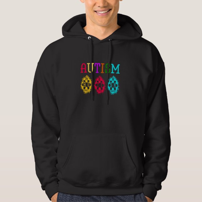 Veste À Capuche Sensibilisation sur l'autisme Puzzle Éléments de t (Devant)