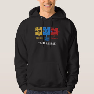 Veste À Capuche sensibilisation sur l'autisme Puzzles Nom de l'équ