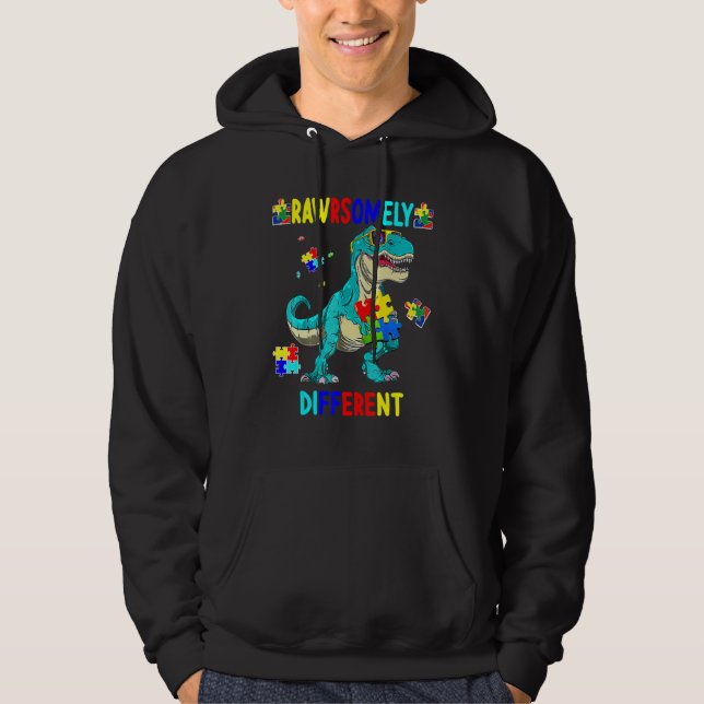 Veste À Capuche Sensibilisation sur l'autisme Rawrsomement Différe (Devant)