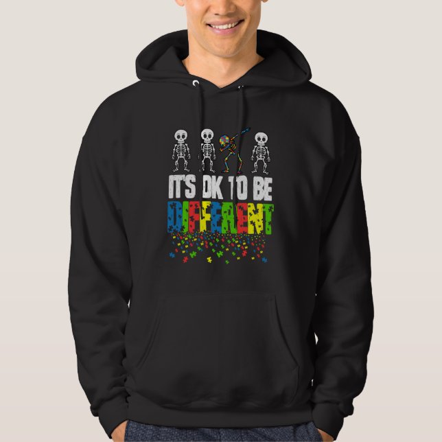 Veste À Capuche Sensibilisation sur l'autisme Skeleton It X27 Est  (Devant)