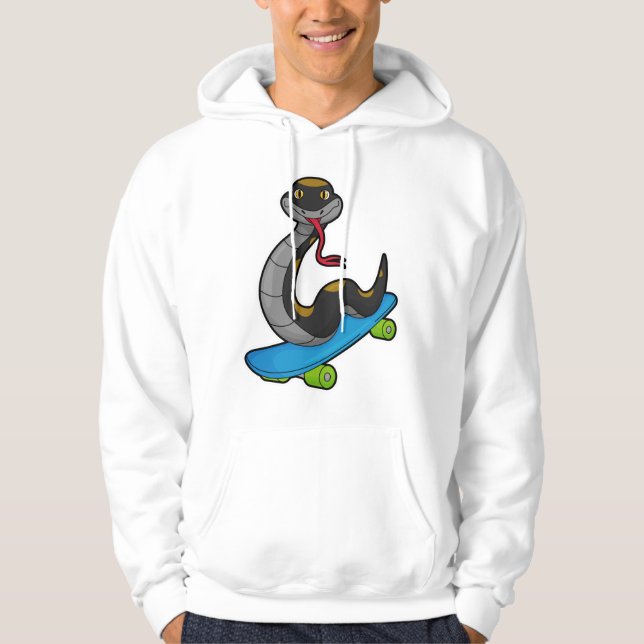 Veste À Capuche Serpent comme patineur avec skateboard (Devant)