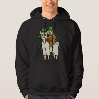 Veste À Capuche Shamrock Alpaca Irish Sloth Riding Llama St Patron