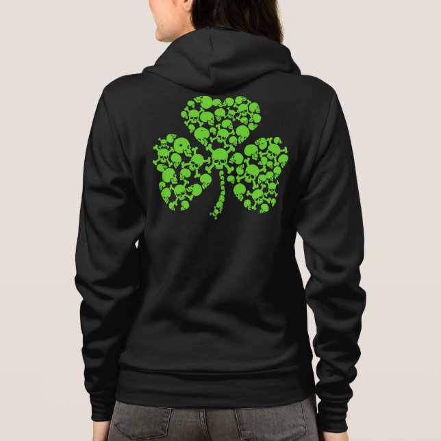 Veste À Capuche Shamrock de crânes du jour du paddy de St (Dos)