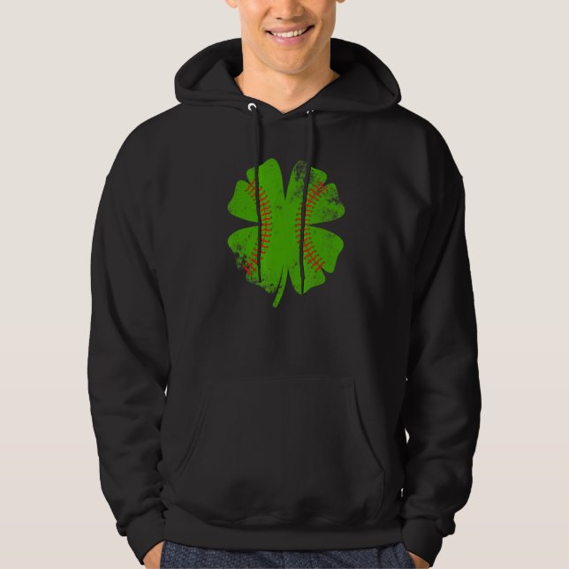 Veste À Capuche Shamrock de softball Lucky C Irish St Patrick's Da (Devant)