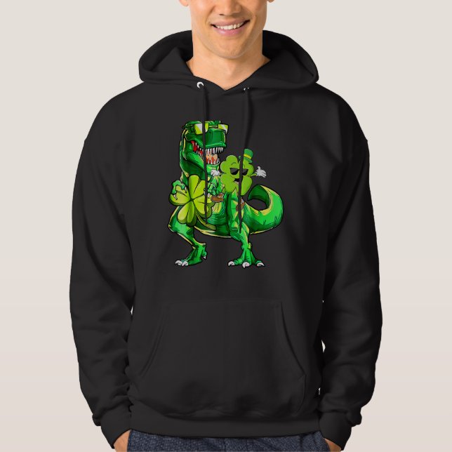 Veste À Capuche Shamrock équitation Dinosaur T Rex Jour de la Sain (Devant)
