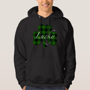 Veste À Capuche Shamrocks de Lucky St. Patty vert plaid