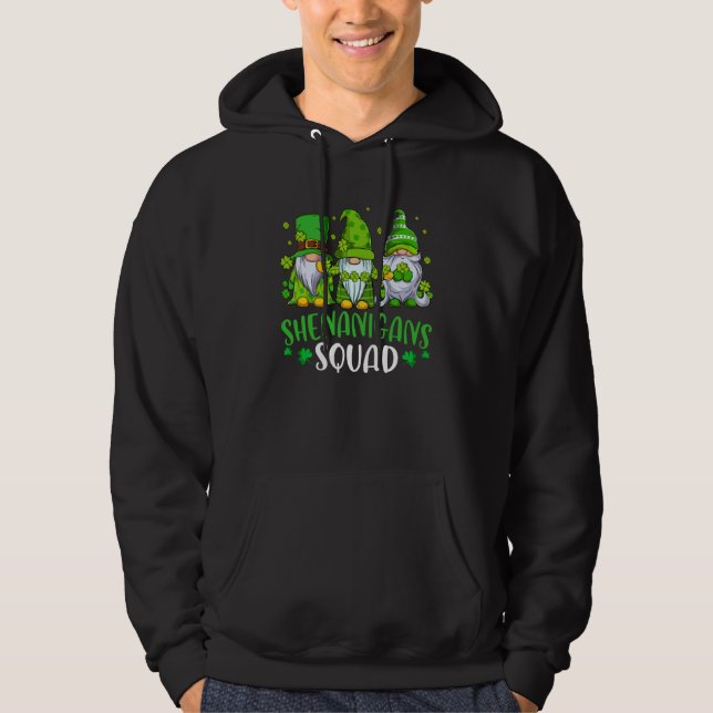 Veste À Capuche Shenanigans Squad Gnomes Shamrock Happy St Patrick (Devant)