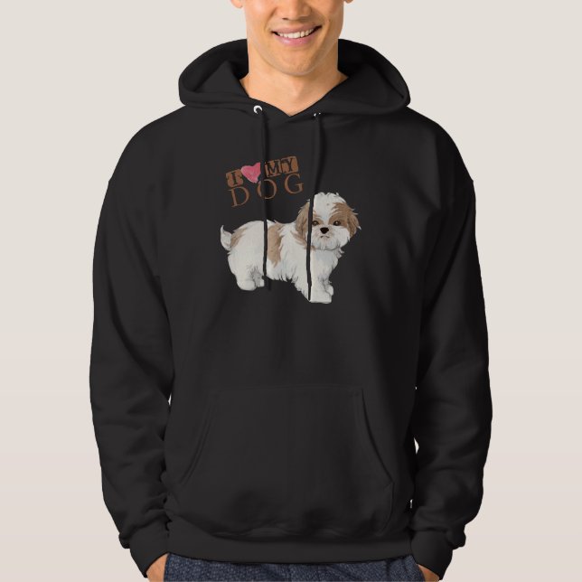 Veste À Capuche Shih Tzu I Love My Chien (Devant)