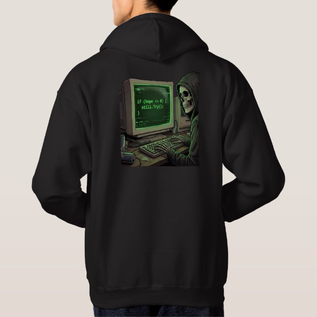 Veste À Capuche Si Espoir <= 0 Essayer Encore Skeleton de Programm (Dos)