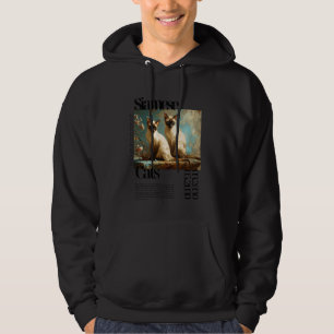 Veste À Capuche Siamese Chats Amateurs Propriétaires Fine Art Oil