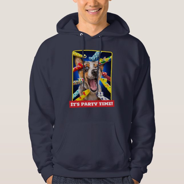 Veste À Capuche Sifflets de fête pour chien heureux (Devant)