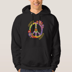 Veste À Capuche Signe de paix Amour 1960 1970  Groovy Hippie