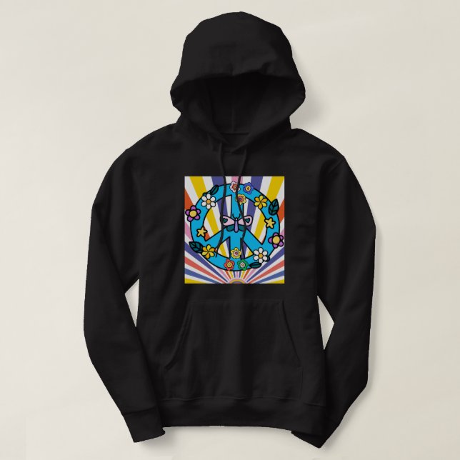 Veste À Capuche Signe de paix rétro (Design devant)