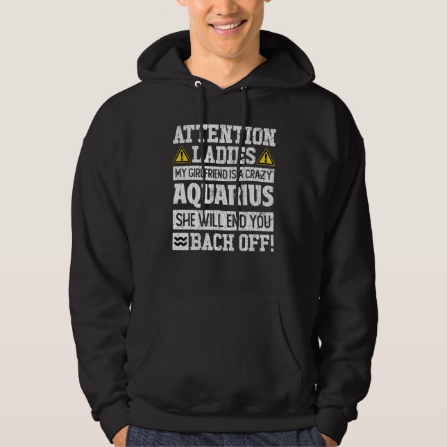 Veste À Capuche SIGNE Zodiaque Aquarius Girlfriend Graphique (Devant)