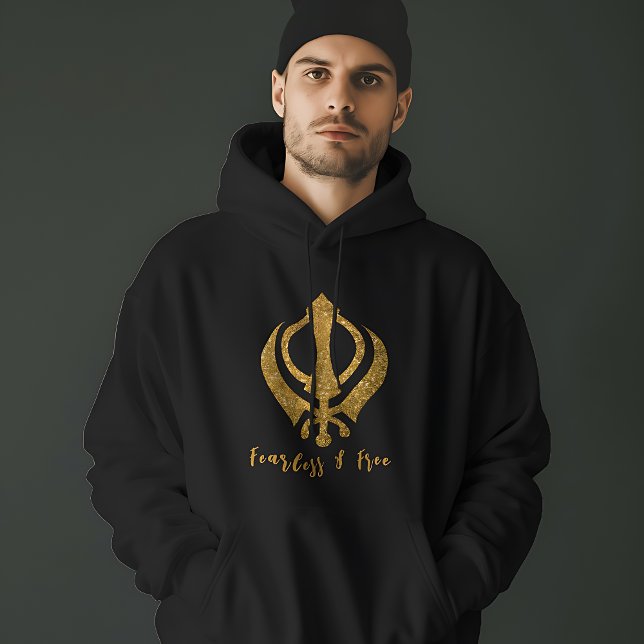 Veste À Capuche Sikh Khanda "Sans peur et libre" (Créateur téléchargé)