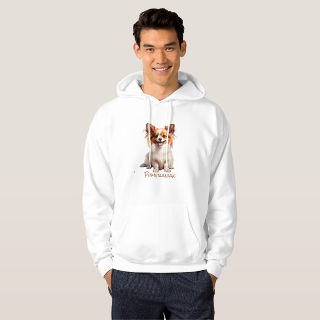 Veste À Capuche Silhouette couleur poméranienne (Devant entier)