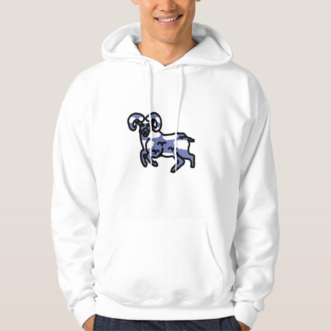 Veste À Capuche Silhouette de bélier dans le ciel  (Devant)