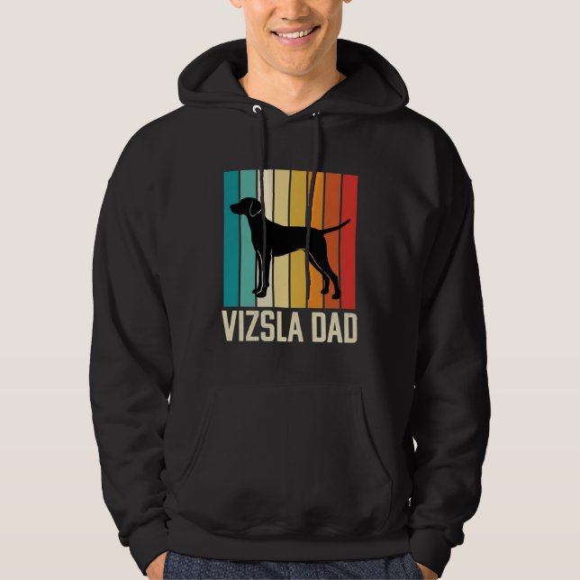 Veste À Capuche Silhouette de chien papa Vizsla rétro (Devant)