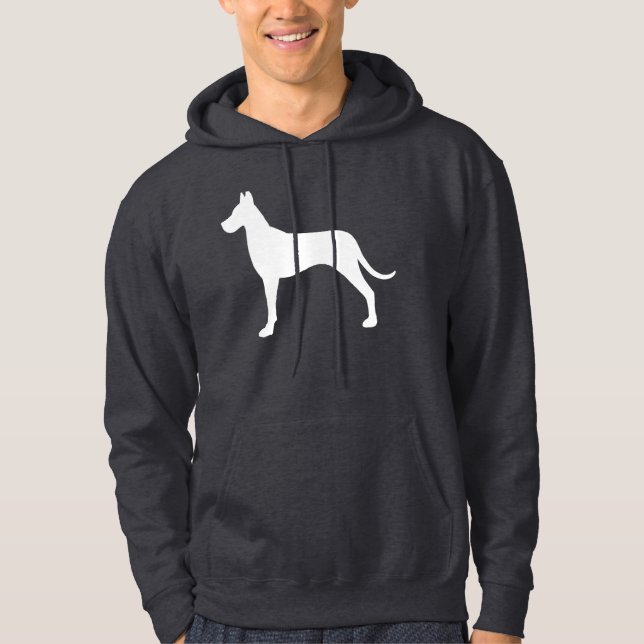 Veste À Capuche Silhouette de Dogue Allemand (Devant)