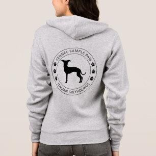 Veste À Capuche Silhouette de Lévrier Italien avec Pattes et Texte