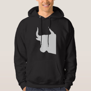 Veste À Capuche Silhouette de tête de taureau Cou de taureau Corne