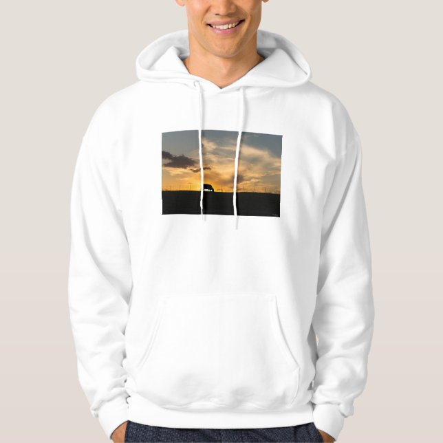 Veste À Capuche Silhouette du coucher du soleil de bétail (Devant)