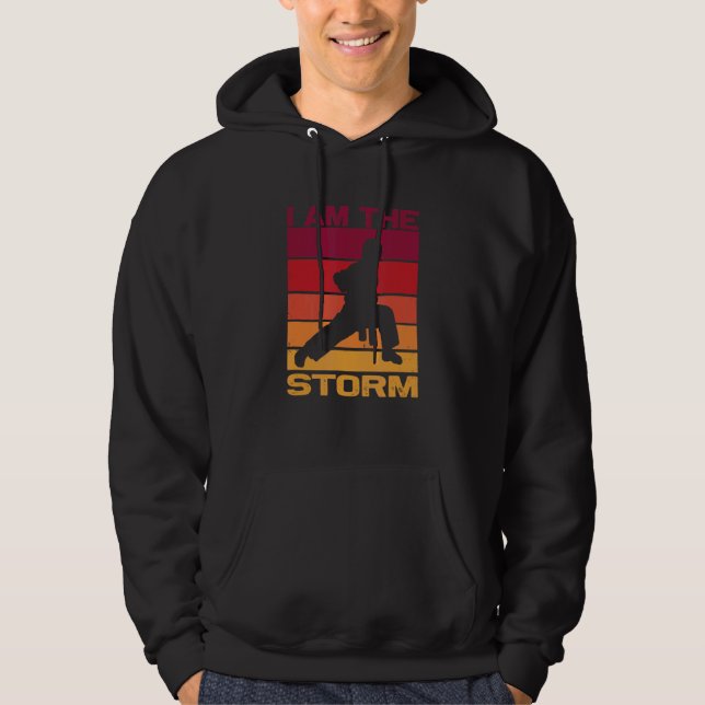 Veste À Capuche Silhouette D'Un Combat De Karate Contact (Devant)