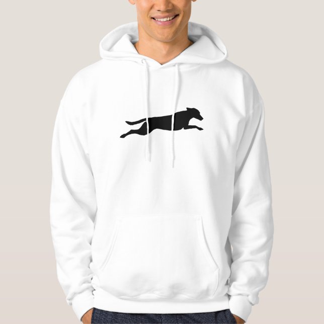 Veste À Capuche Silhouette sautante de chien (Devant)